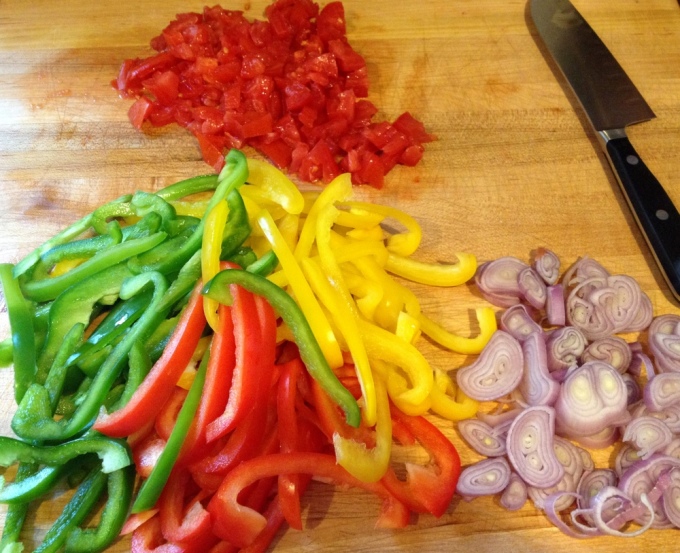 Veggies for Shrimp and Grits