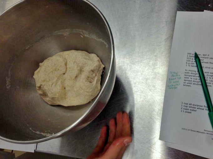 Foccacia Dough Before Proofing at Braise