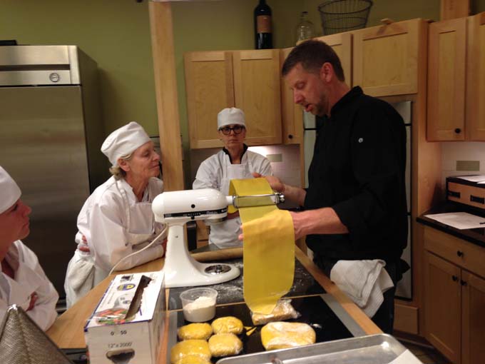 Chef Dave Making Pasta for Milwaukee Culinary School