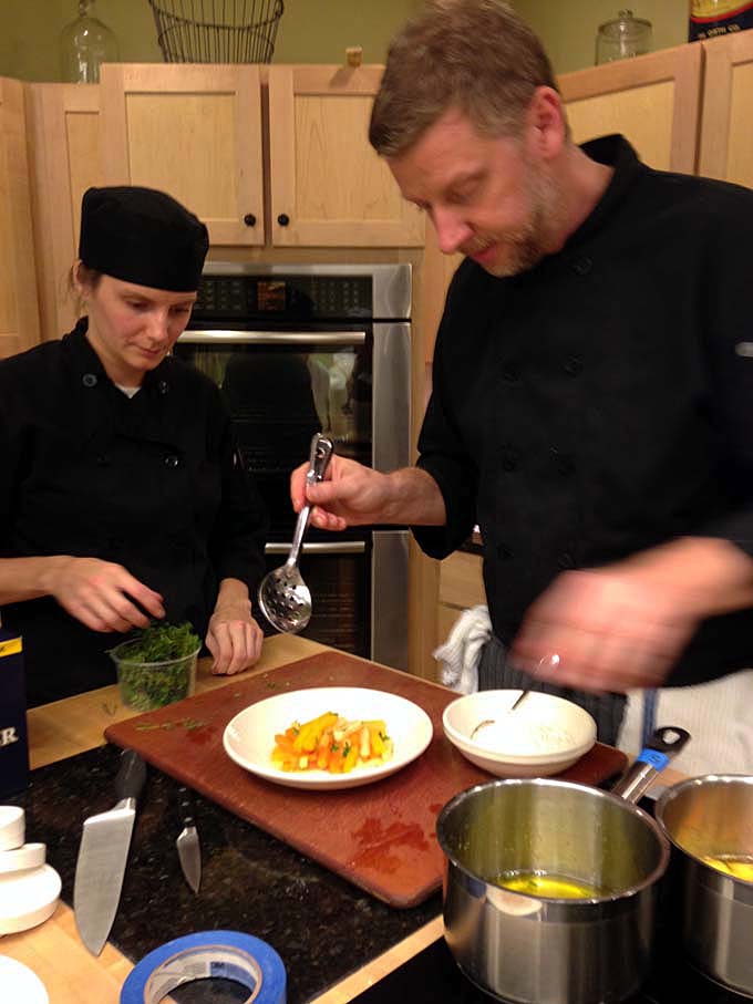 Chef Dave and Assistant Chef Sarah at Braise Culinary School