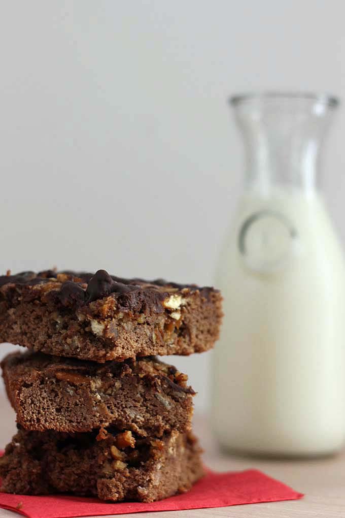 Chocolate-Covered Brownies and Milk