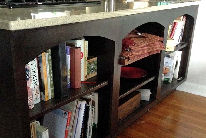 Cookbook Shelves for Kitchen Remodel