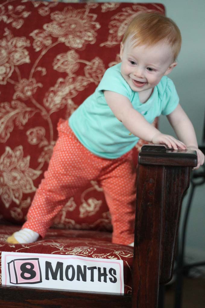 Eight-Month Old Baby Standing