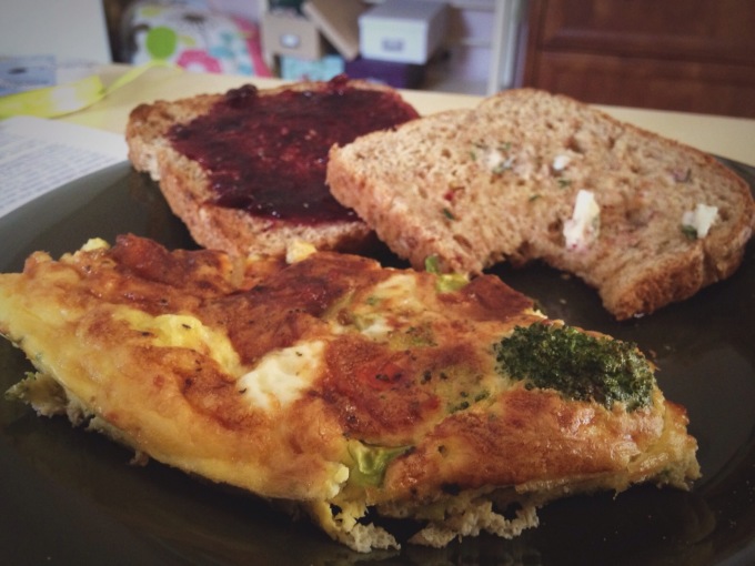 Golden Brown Frittata with Toast