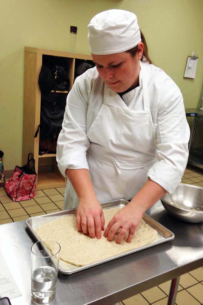 Making Foccacia at Braise Cooking School