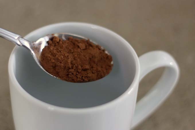 One teaspoon of unprocessed cocoa to equal parts maple syrup makes great hot chocolate base.