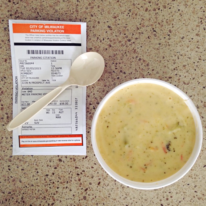 A Parking Ticket and Soup For Lunch