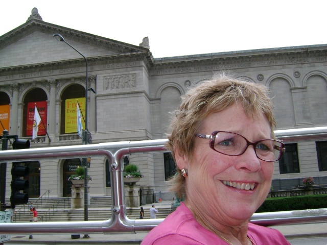 mom at the Chicago art museum, summer