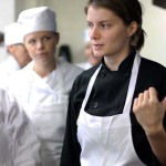 Chef Sarah Assisting Students at Braise Culinary School